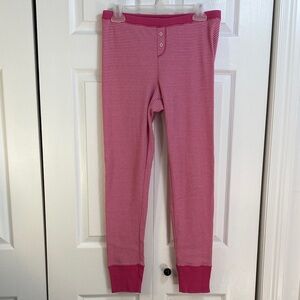 2 for $25 Old Navy Waffle Striped Pink Thermal Long Johns or Leggings, L